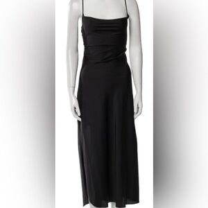NWT AllSaints Hadley Silk Slip dress black cowl neck elegant holiday party dress